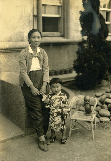 山口奶奶小時候的照片「礦山那些年－開山120週年紀念展」中展出(山口洋子提供)