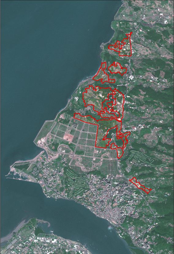 淡海新市鎮第2期劃出山坡地範圍圖