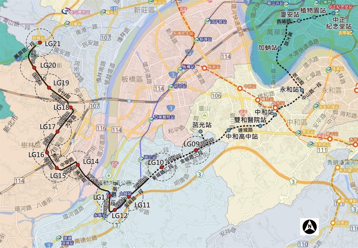 新北捷運樹林線(萬大-中和-樹林第二期工程)路線圖