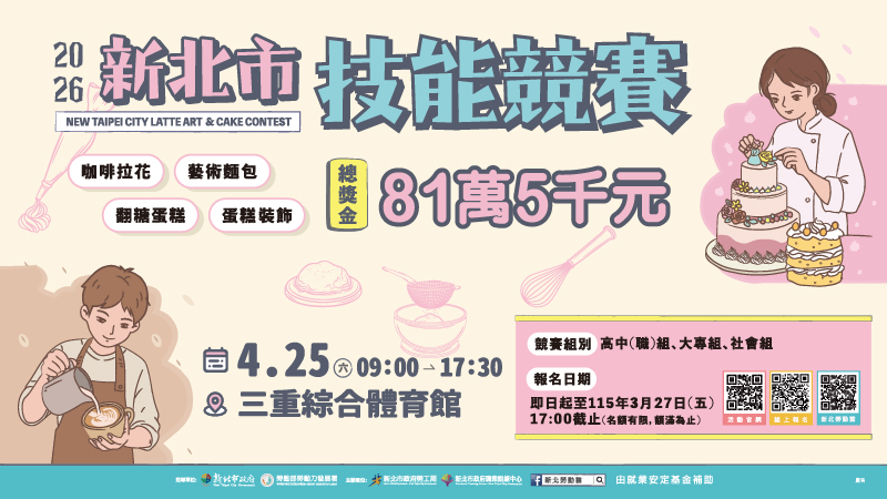 2026新北市技能競賽 歡迎市民朋友共襄盛舉(另開視窗)
