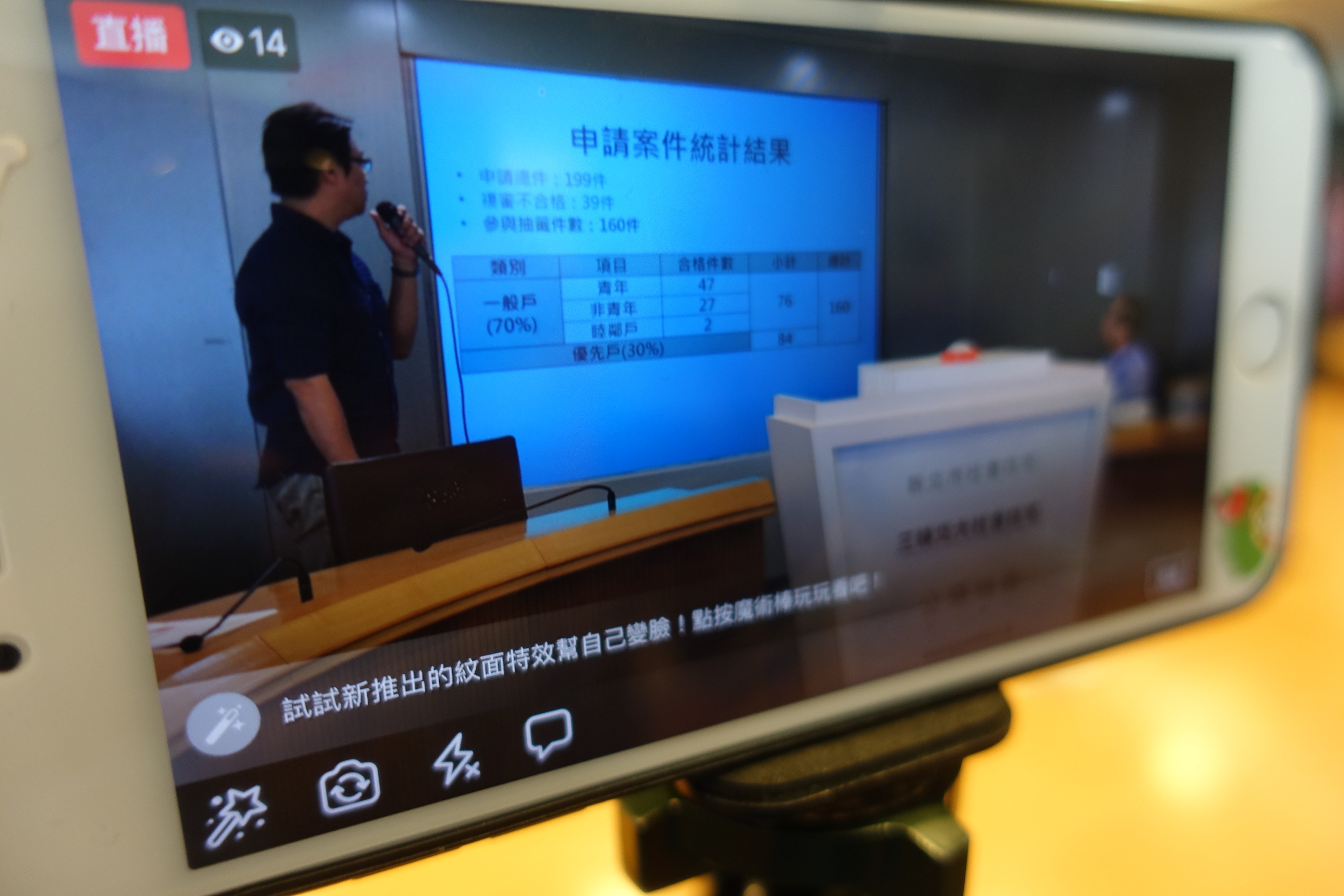 抽籤現場直播畫面