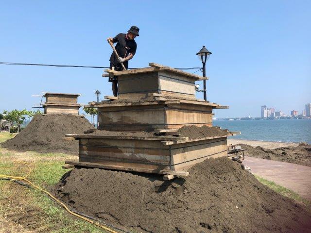 八里沙雕藝術裝置創作於8月9日展開