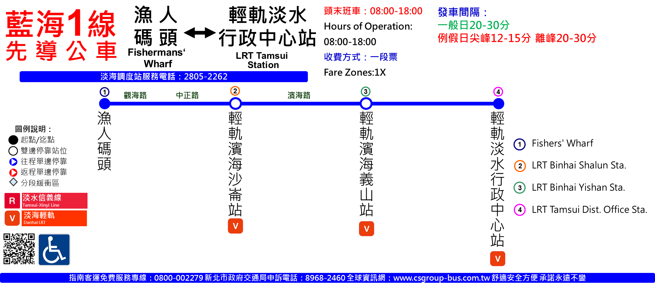 藍海1線先導公車路線圖