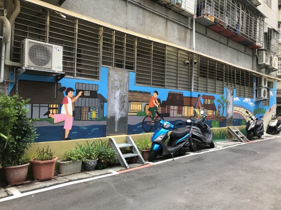 永和潭安里後巷河岸風景彩繪