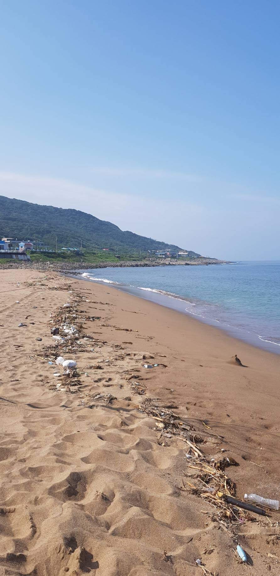 海漂垃圾佈滿海灘，十分髒亂