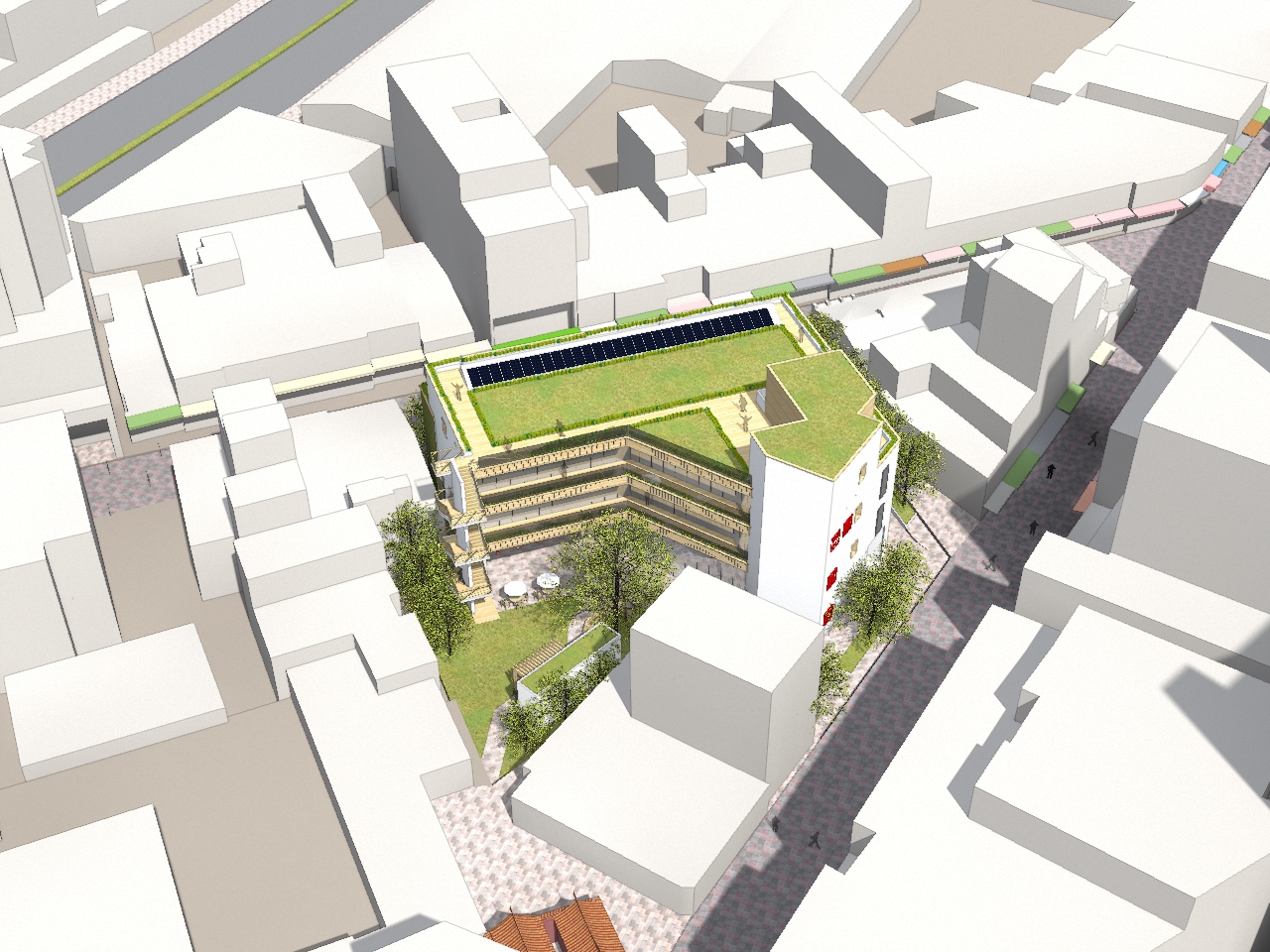 圖說：新北市林口市場新建大樓3D設計圖面，獲「2019年國家卓越建設獎」最佳規劃設計類卓越獎。