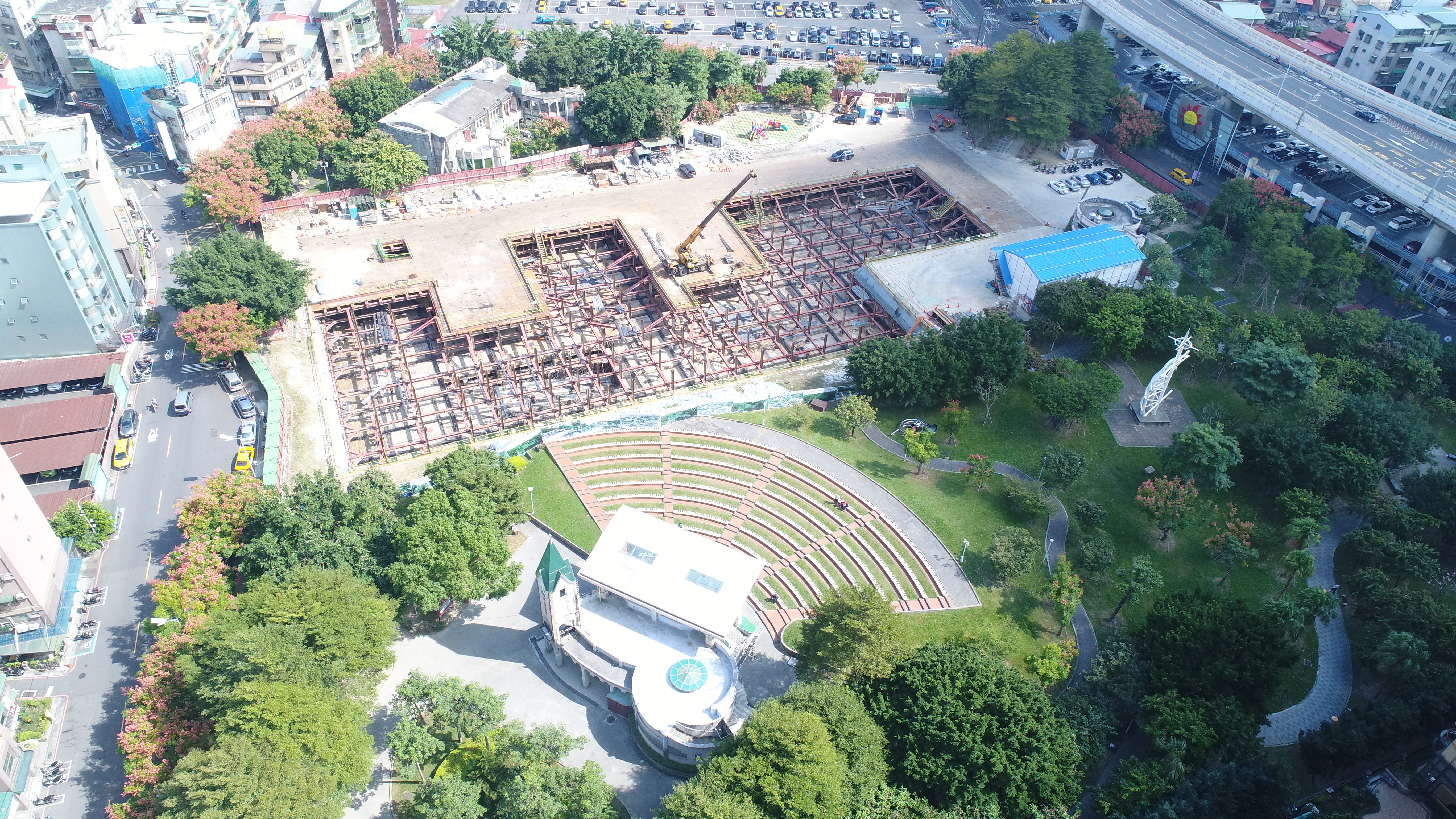 板橋音樂公園新建地下停車場工程總經費6.85億元，力拚明年6月如質完工。