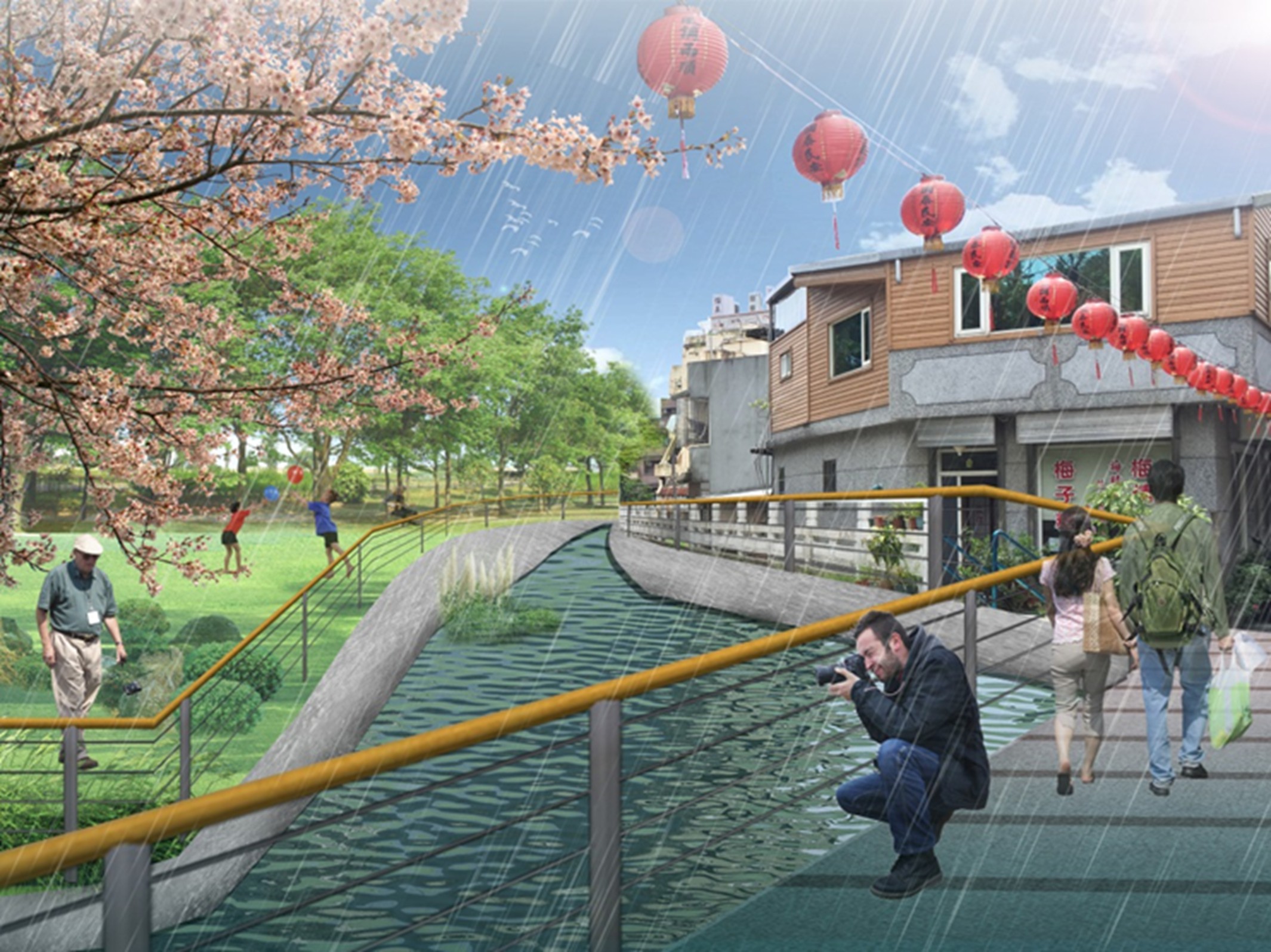 金山中山溫泉公園金包里溪願景圖(城鄉局提供)