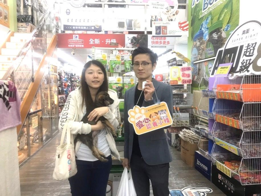  民眾於愛心認養小棧認養可愛小狗