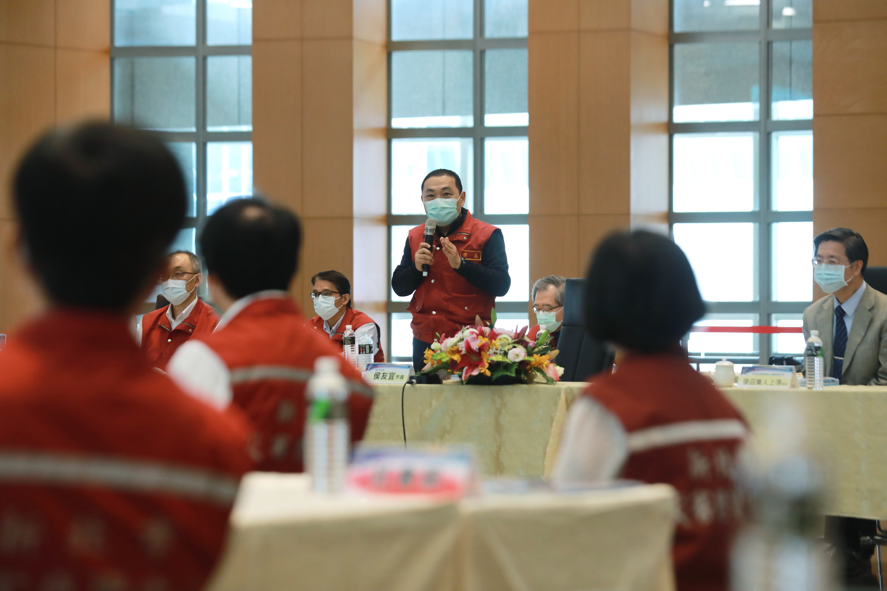 侯友宜市長主持新北市政府因應新冠肺炎擴大管制超前部署兵棋推演