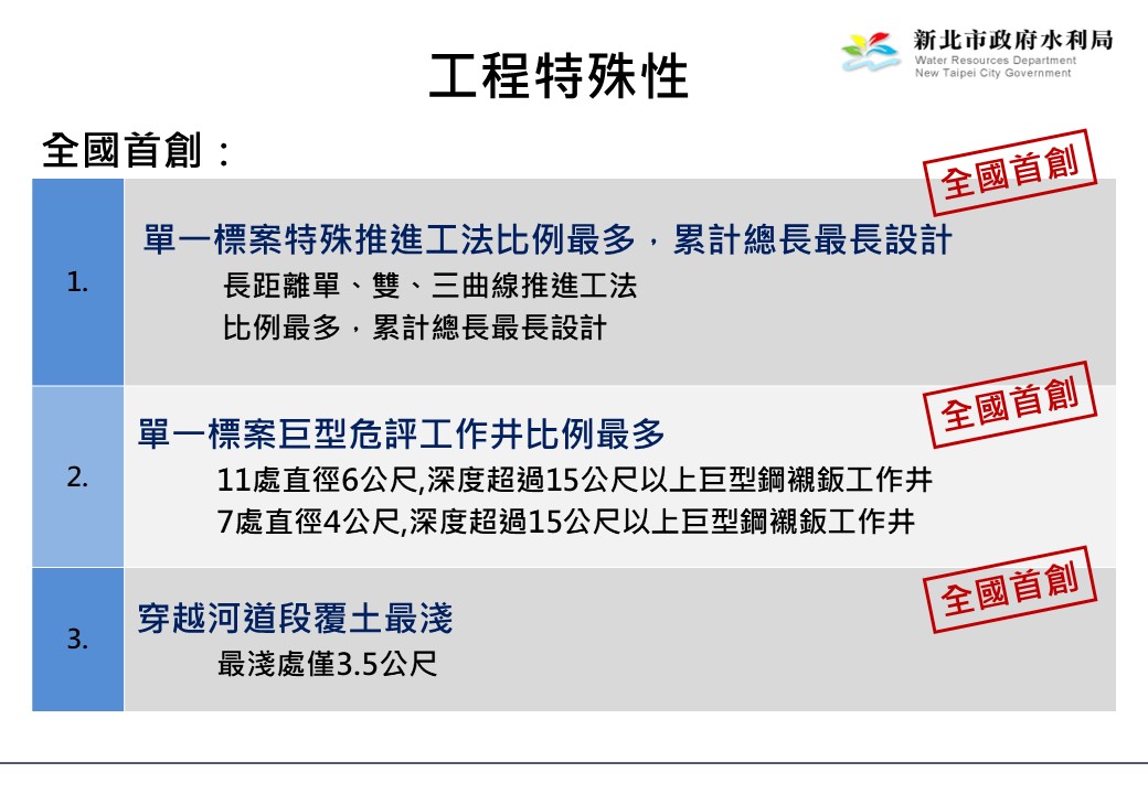 因工程特殊性創造三項全國首創