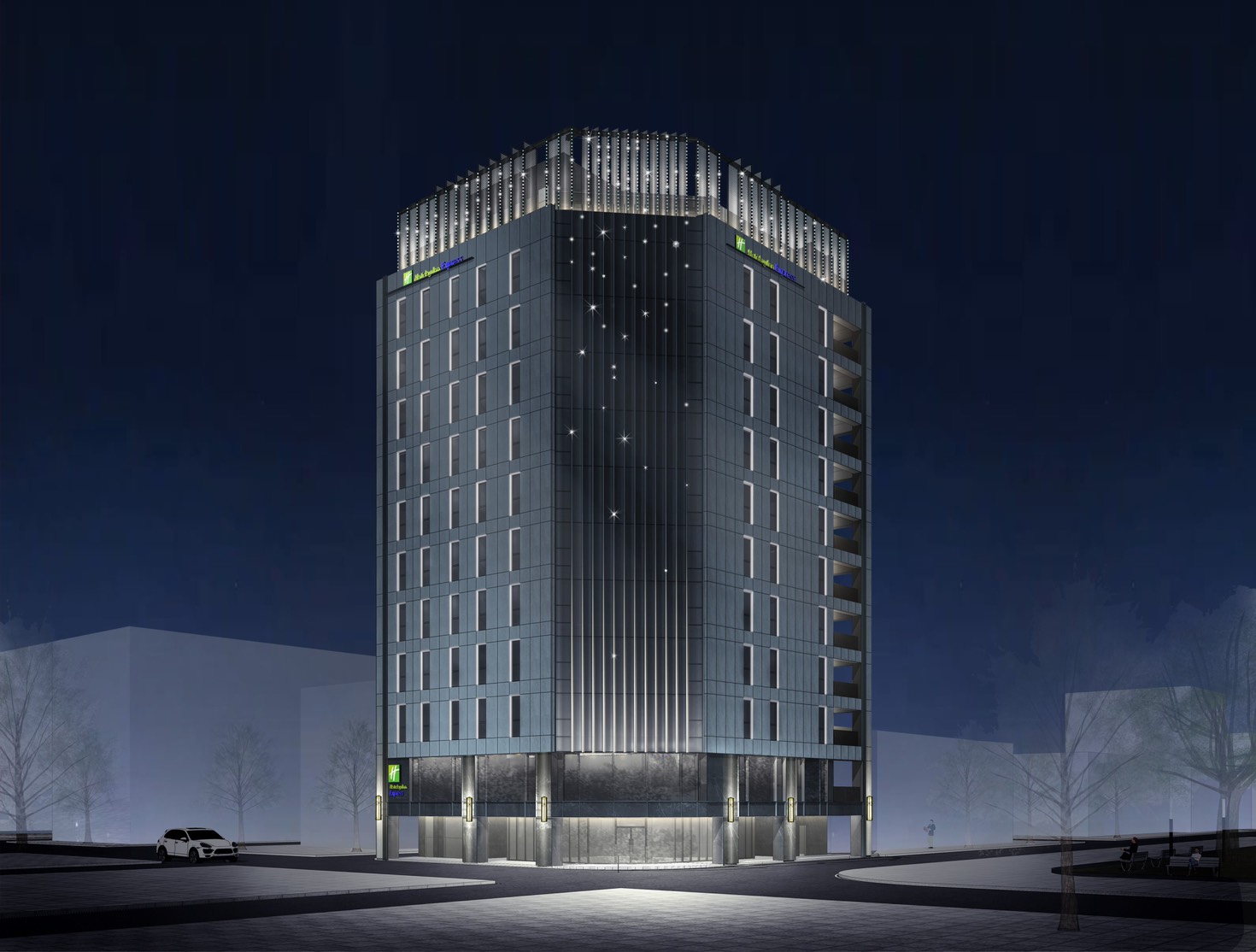 智選假日酒店Holiday Inn Express 建物模擬圖(士品企業提供)
