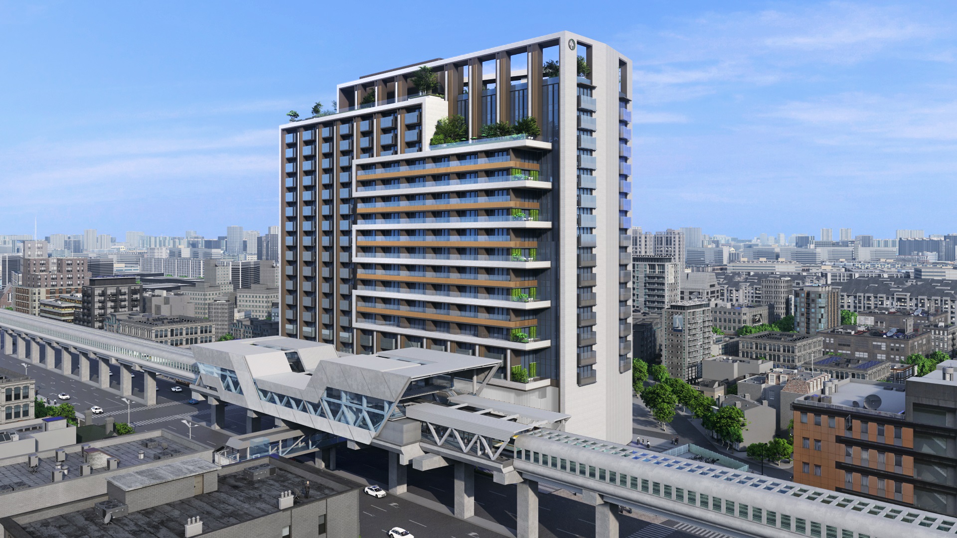環狀線秀朗橋站土開案模擬空拍示意圖