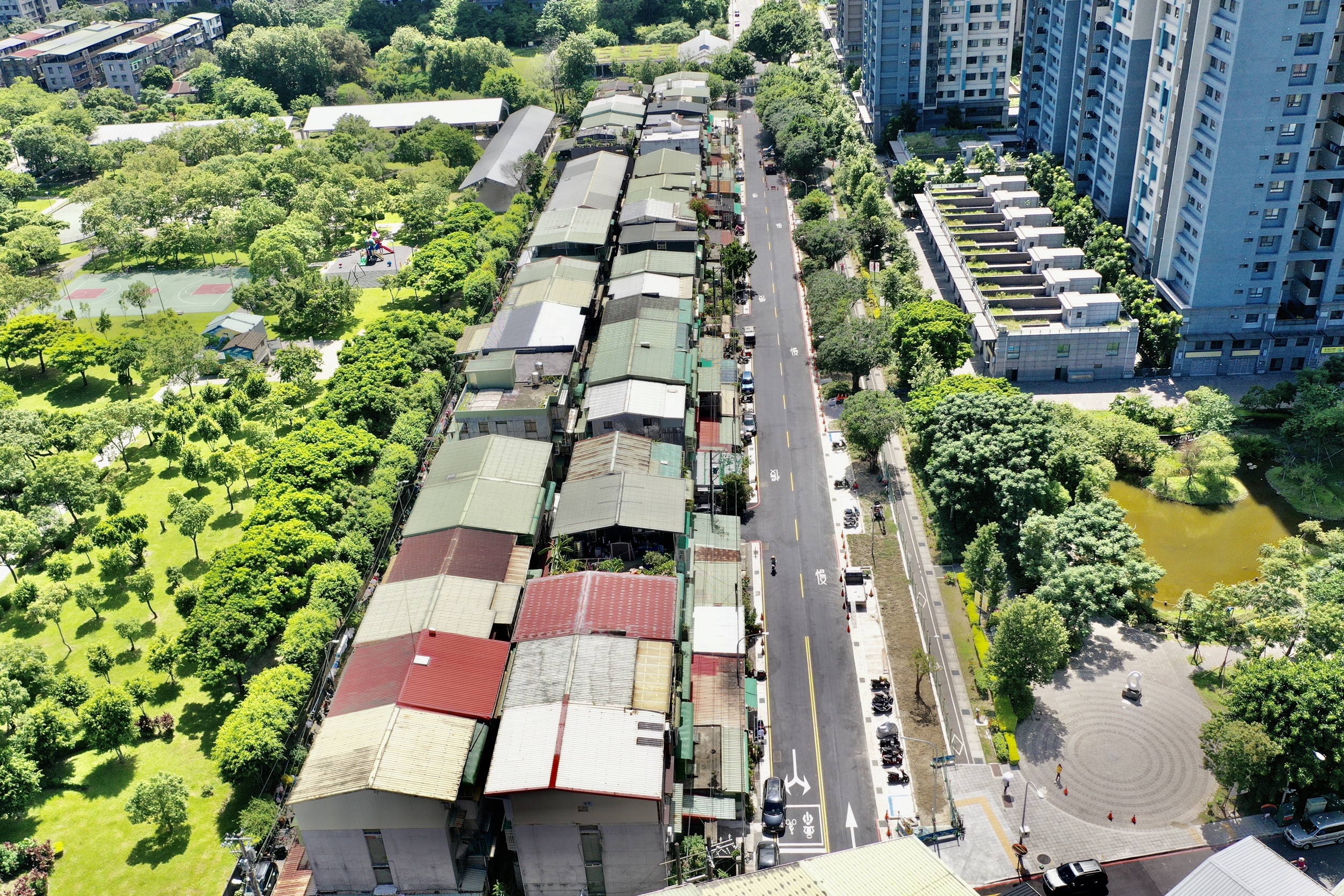 板橋樂群路西側道路開闢工程於24日正式完工通車。