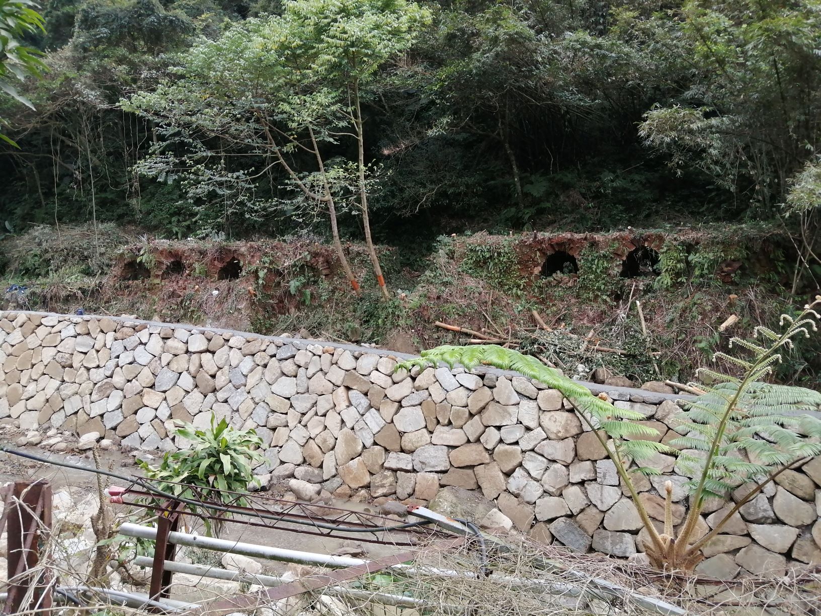 鹿母潭溪上游焦炭窯遺址沖刷保護
