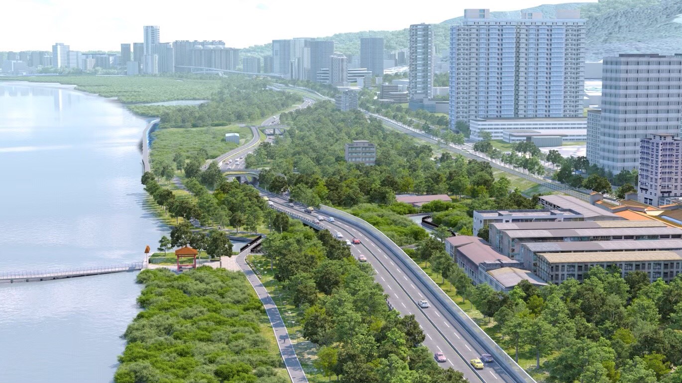 淡北道路施工路段自新北市淡水區中正東路與淡金路交叉口起，至台北市立德路口止，全長5.45公里。以上3張為淡北道路完工模擬圖。