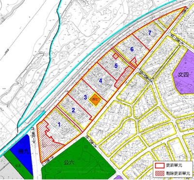 大陳社區更新單元5、6、7範圍示意圖