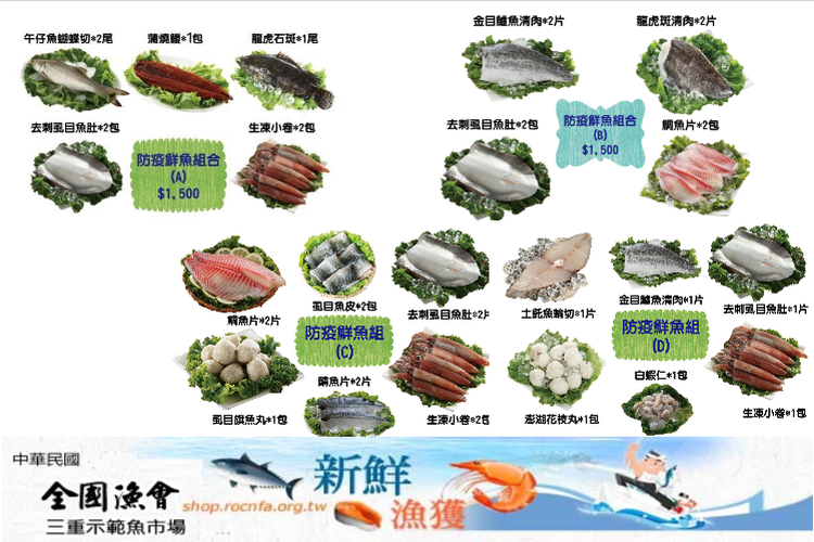 圖二：防疫組合有4種，品項相當多