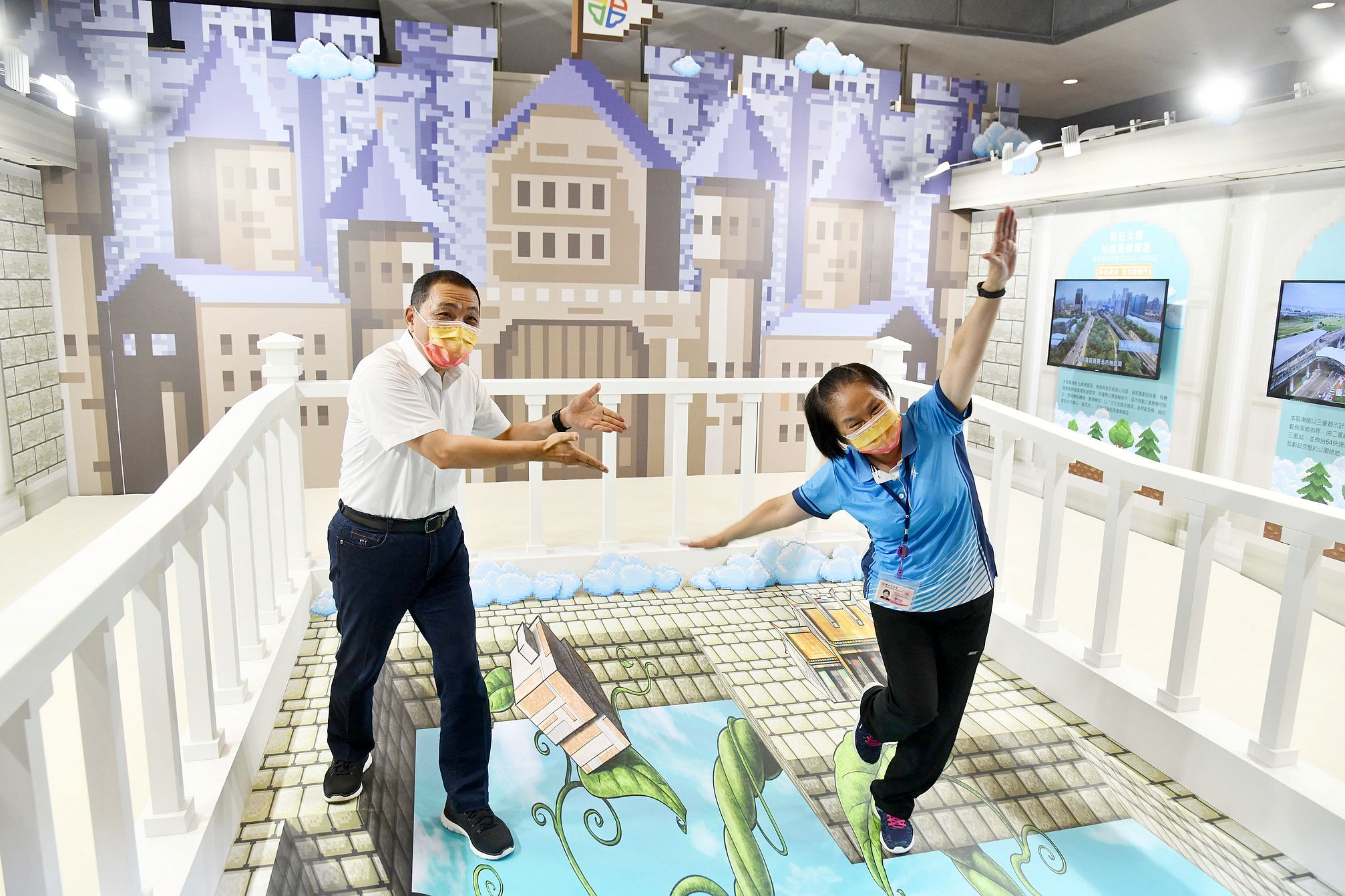 侯市長體驗展區互動程式與2D、3D特色拍照景點。