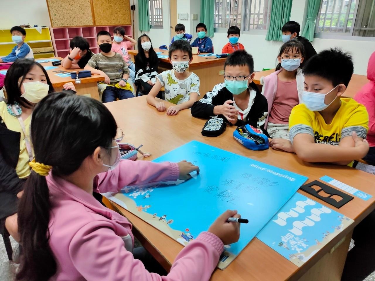 「校園瘋文資」課程透過觀看動態繪本，以mind mapping發想歸納林家花園建築特色