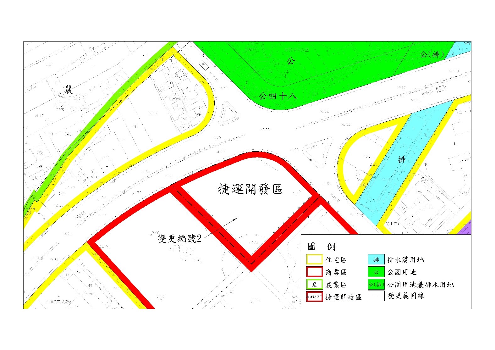 變更三重（重陽橋引道附近地區）（二重疏洪道拆遷戶安置方案）細部計畫（配合臺北捷運系統環狀線第二階段）（捷運開發區容積率調整）Y22站捷運開發區示意圖
