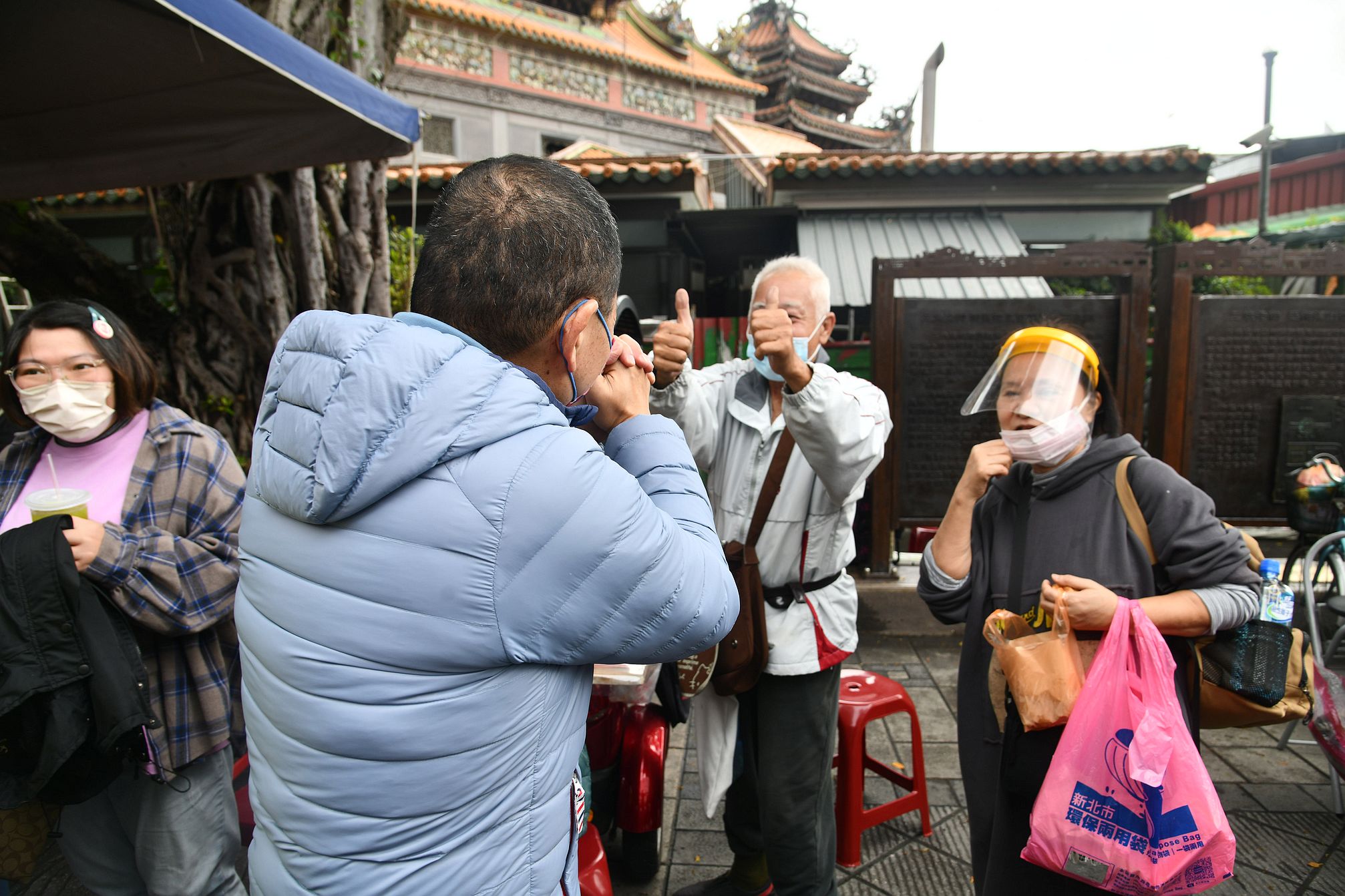 侯友宜市長視察三峽老街防疫作為