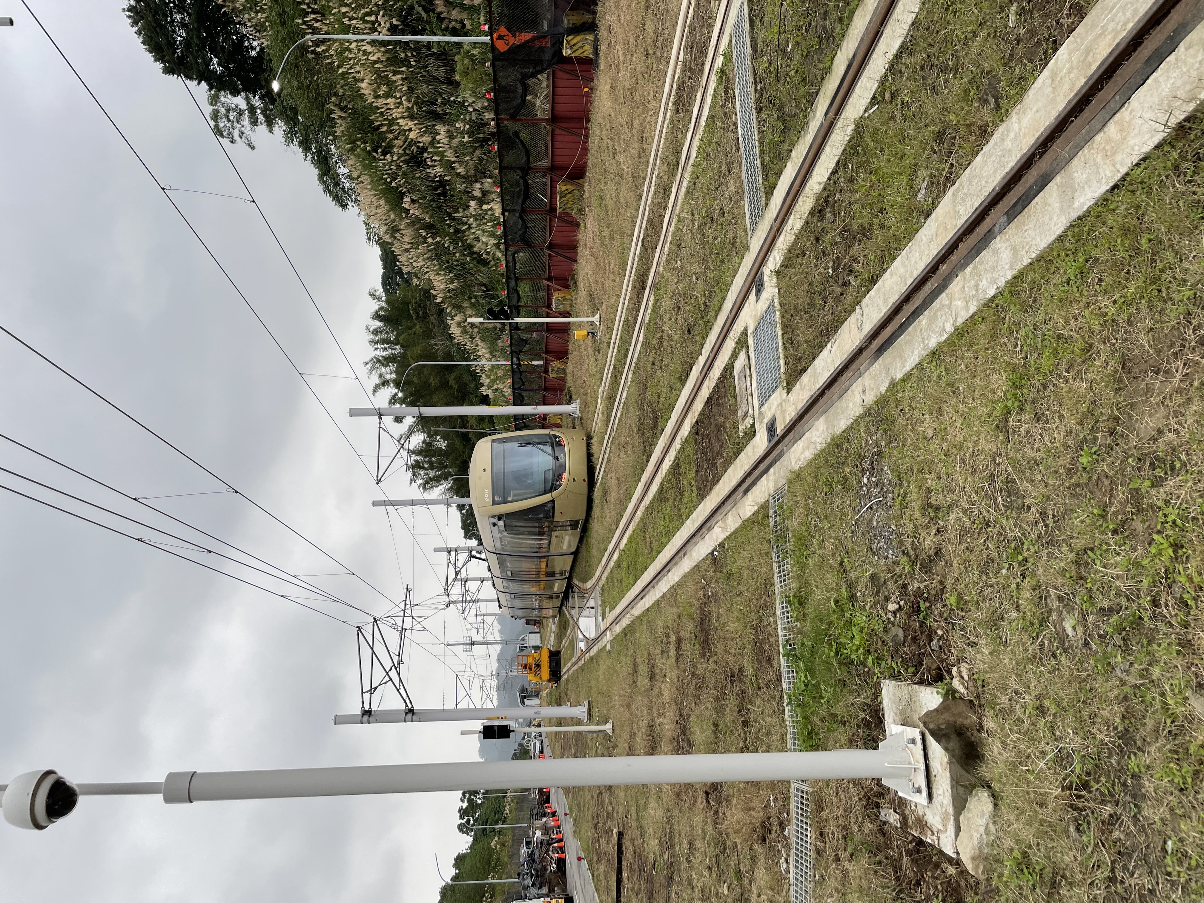 安坑輕軌平面段列車測試