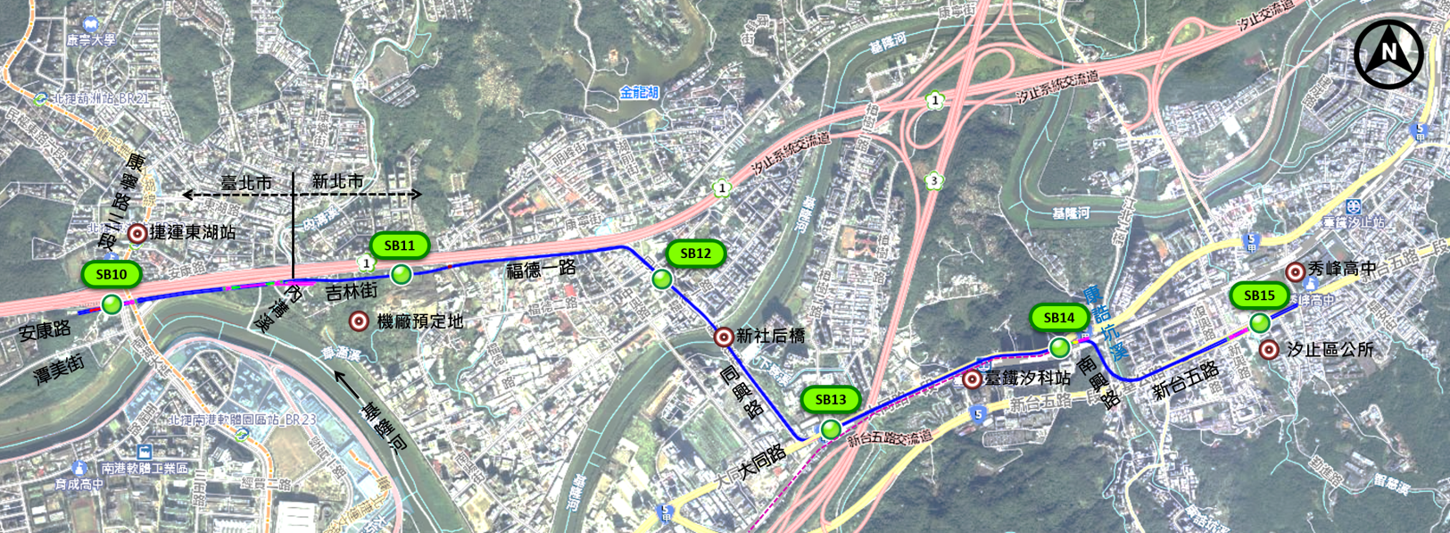 汐東捷運綜合規劃路線圖