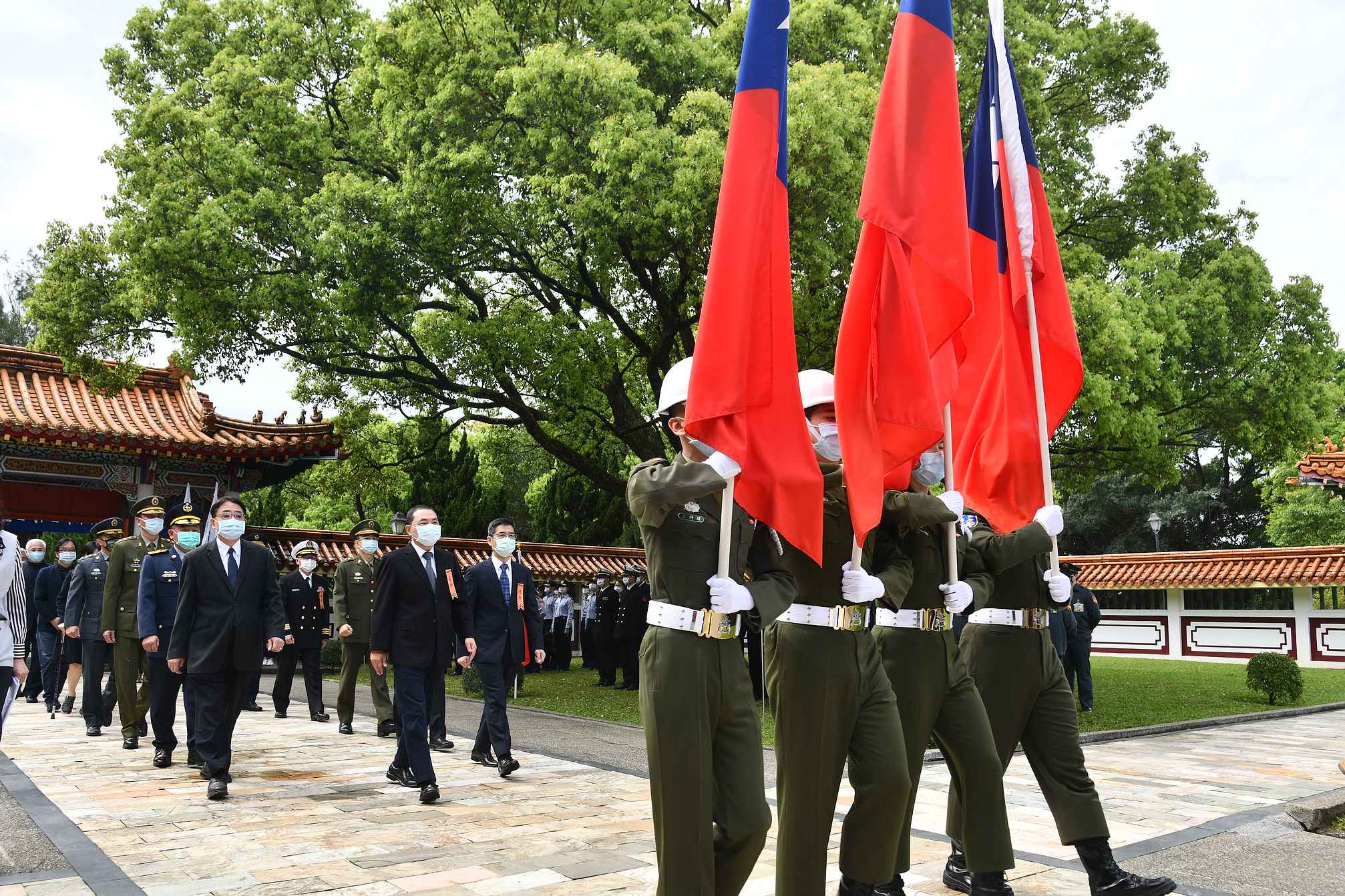 新北市長侯友宜今(29)日率市府團隊赴忠烈祠舉行春祭大典