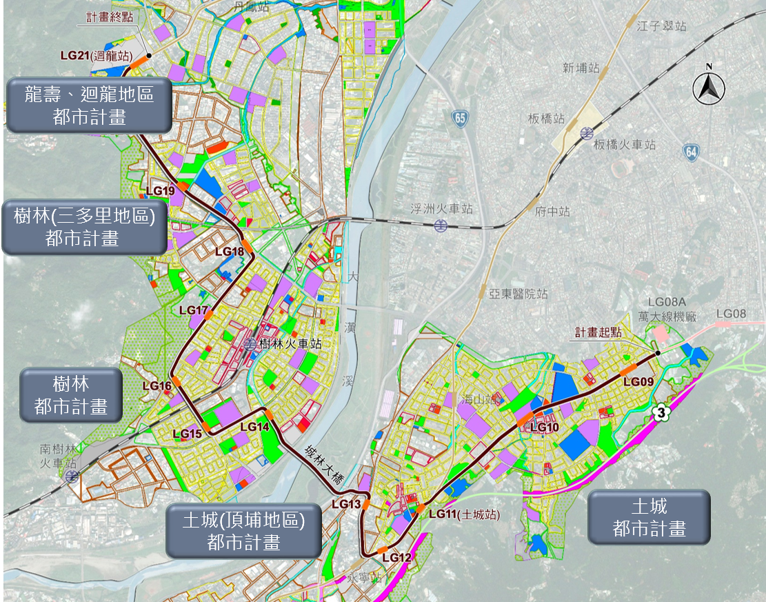 新北樹林線路線示意圖