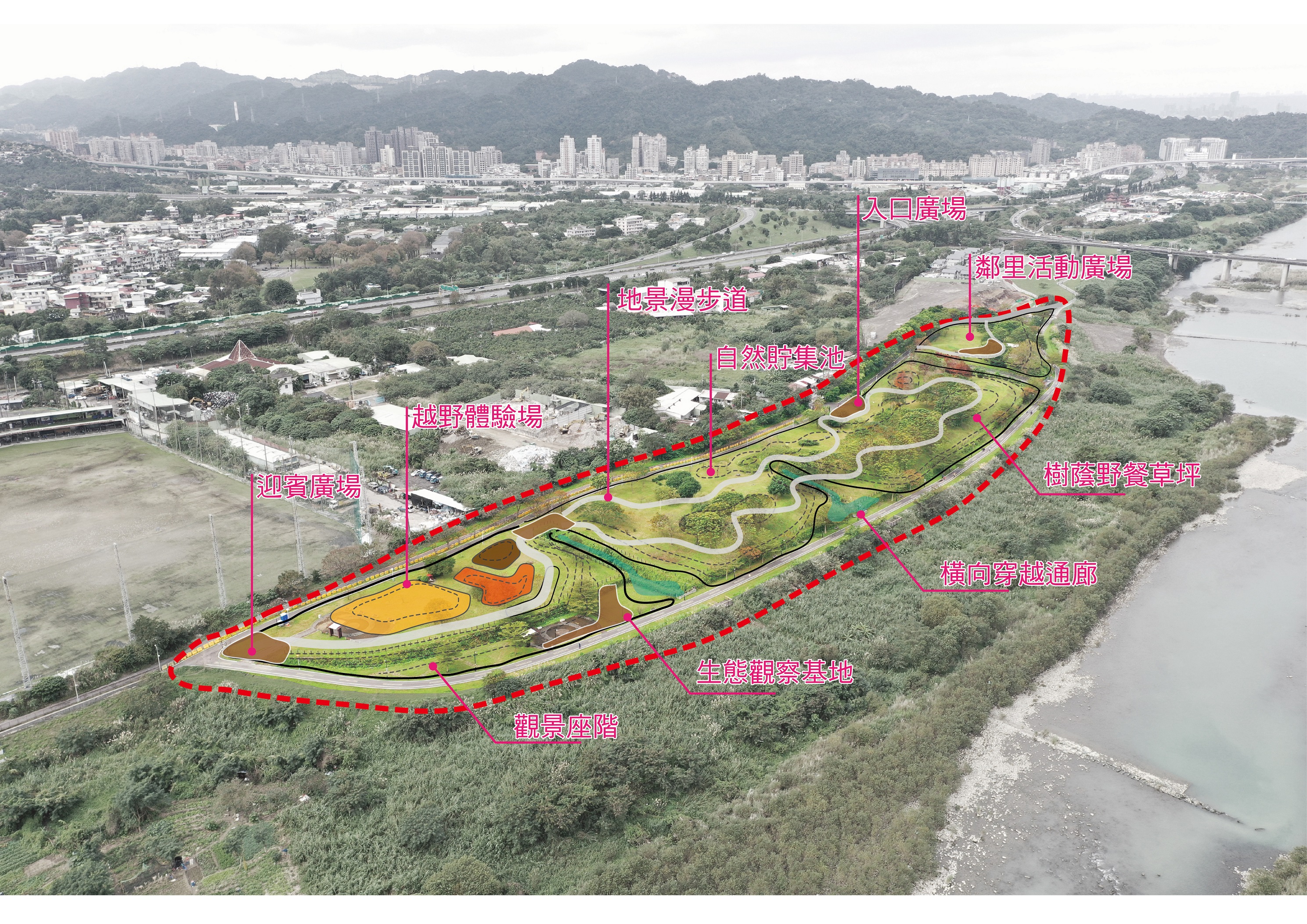 新店溪左岸溪洲公園地景營造