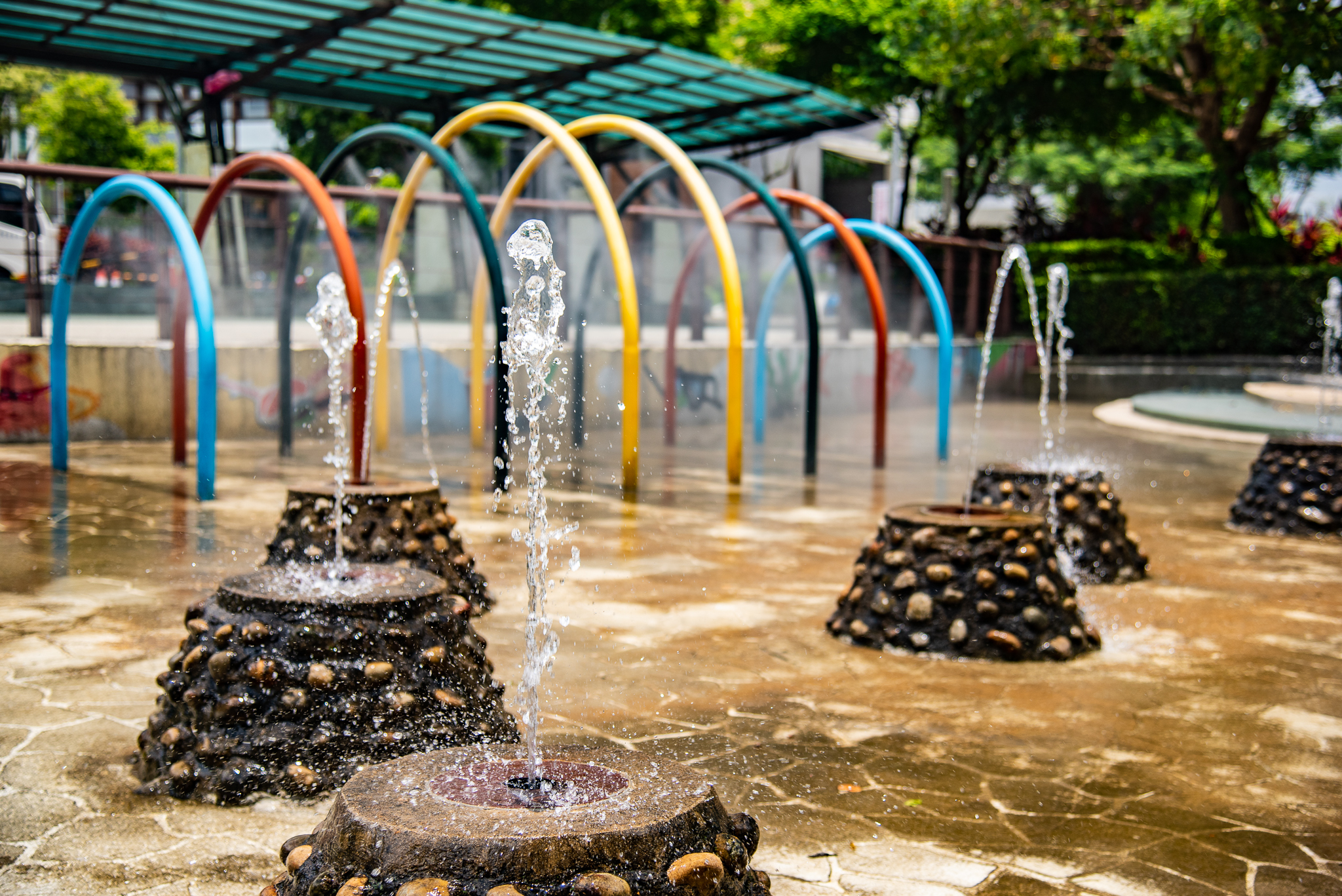 戲水池內小噴泉