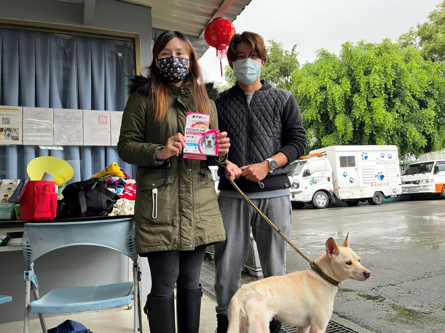 呂小姐至板橋動物之家認養「咪嚕」，還得到寵物除蚤滴劑，讓牠遠離跳蚤威脅