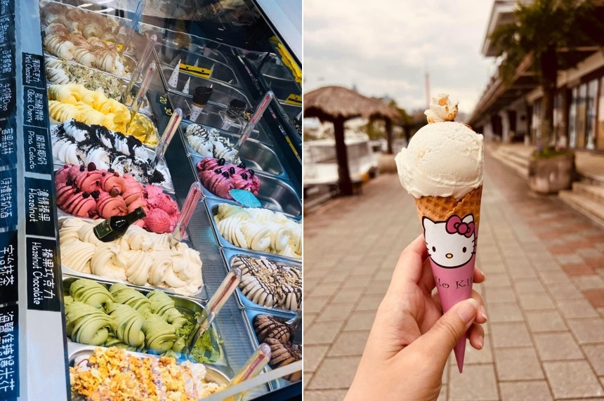 木棧道「魔力莎義式手作冰淇淋」的人氣冰品「鳳梨椰奶」