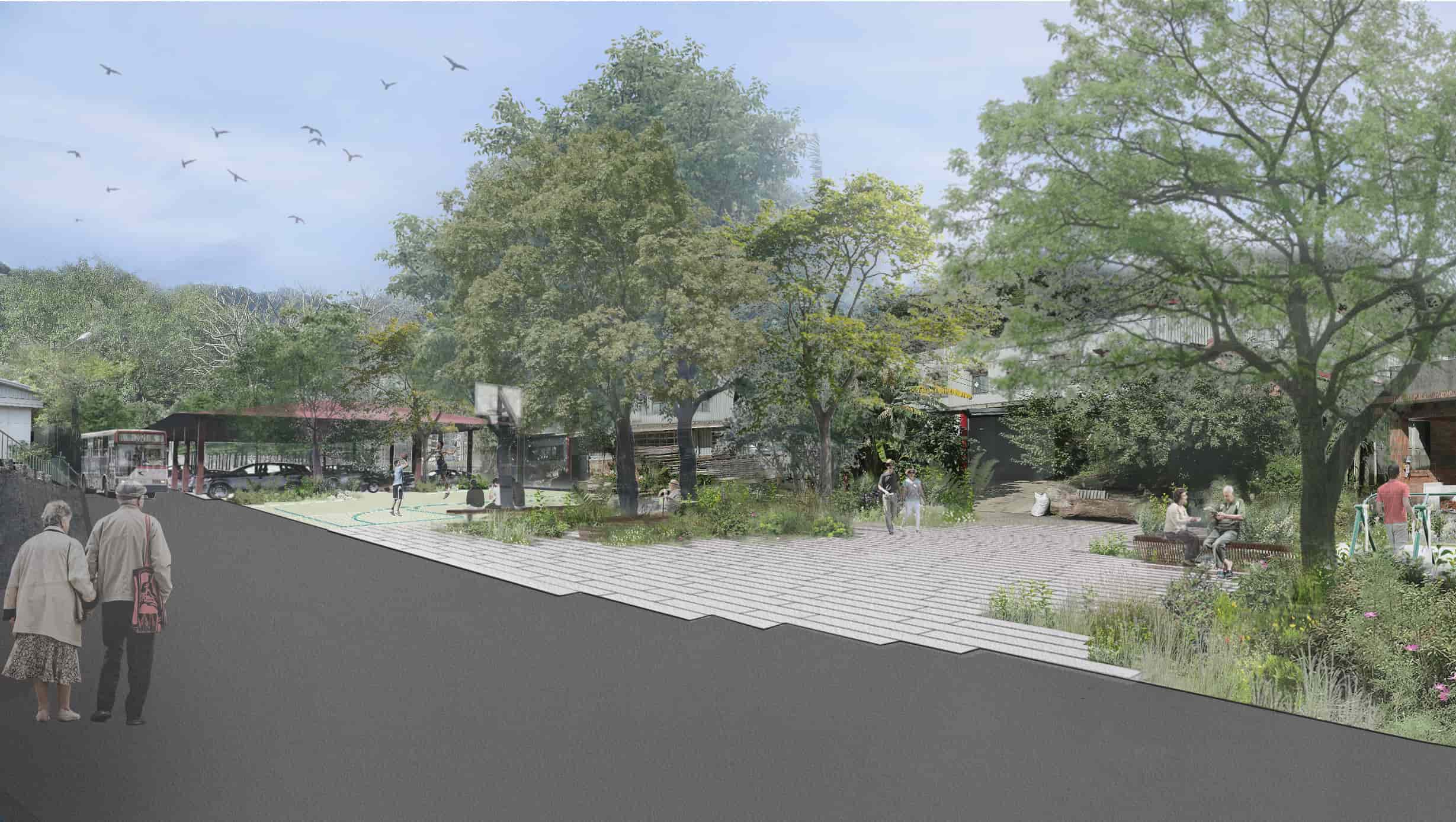 牡丹站前廣場－生活花園廣場模擬圖