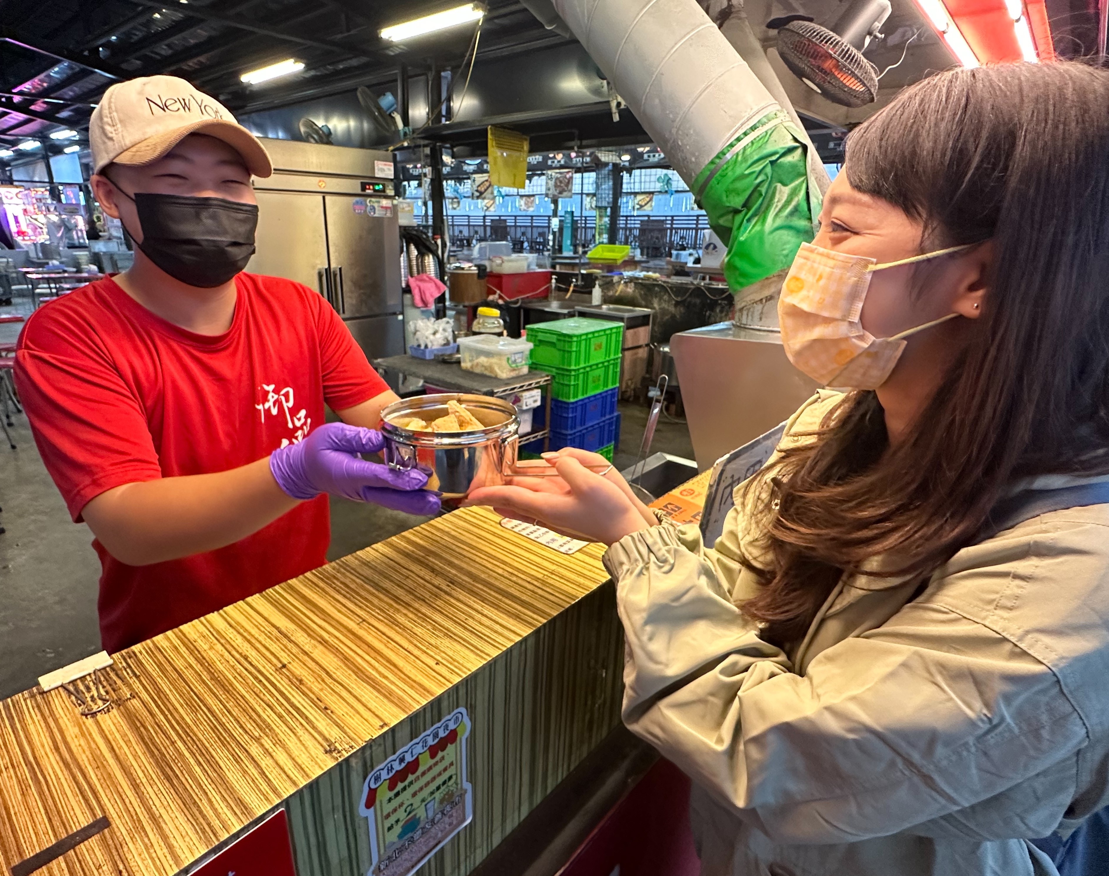 2.「樹林興仁花園夜市」使用重複清洗餐具