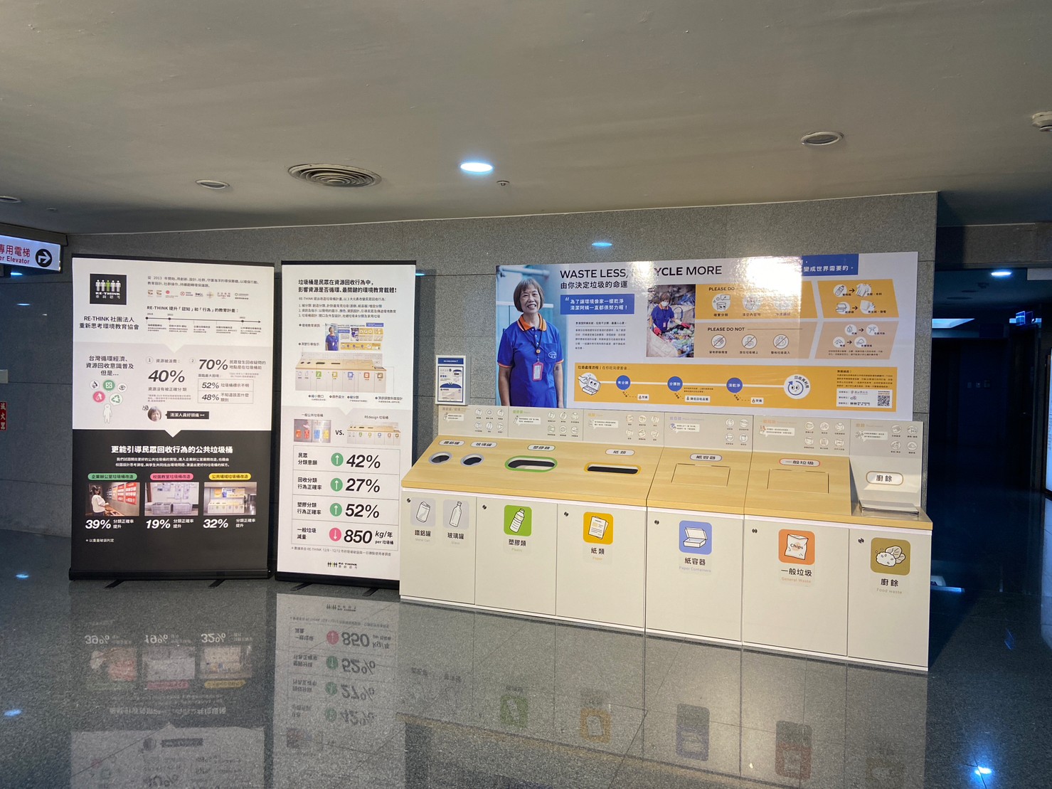 2.新北市與RE-THINK、花旗銀行合作改造市府地下一樓垃圾桶