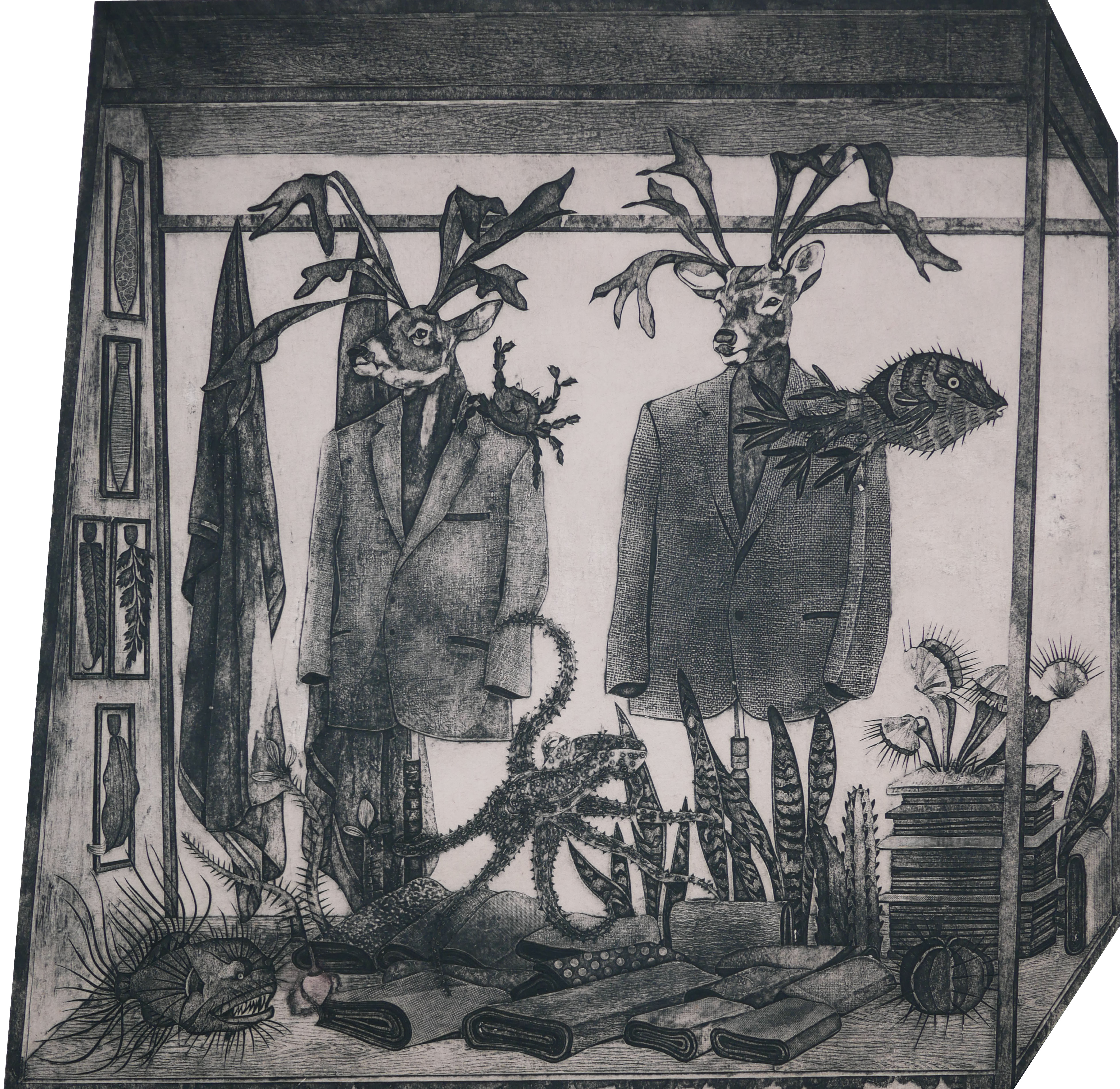 藝術家陳韻涵個展「奇家厝」，111年12月15日至12月28日於華江館展出。圖為陳韻涵作品《奇家厝》