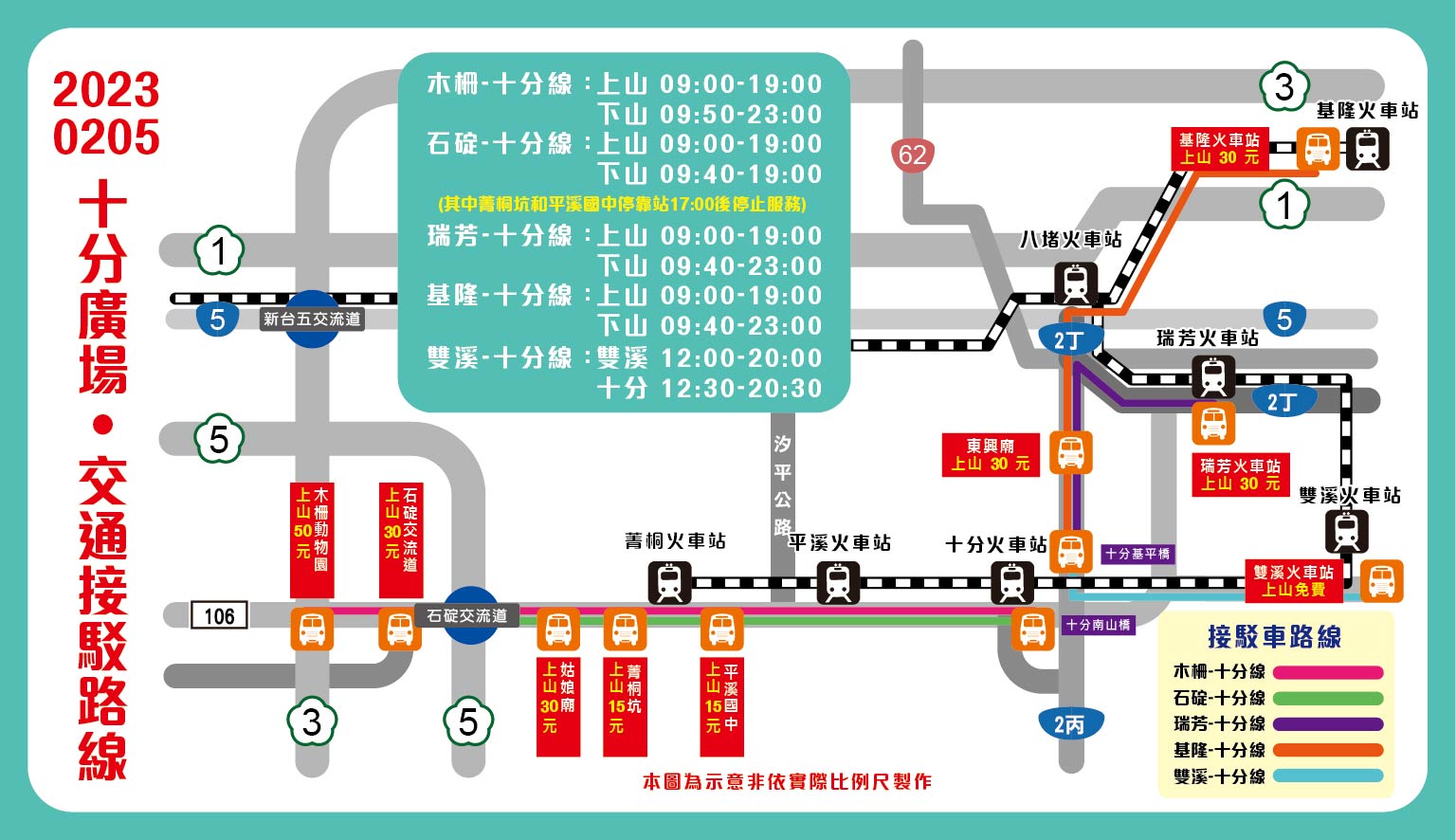 2/5十分場交通接駁車資訊圖