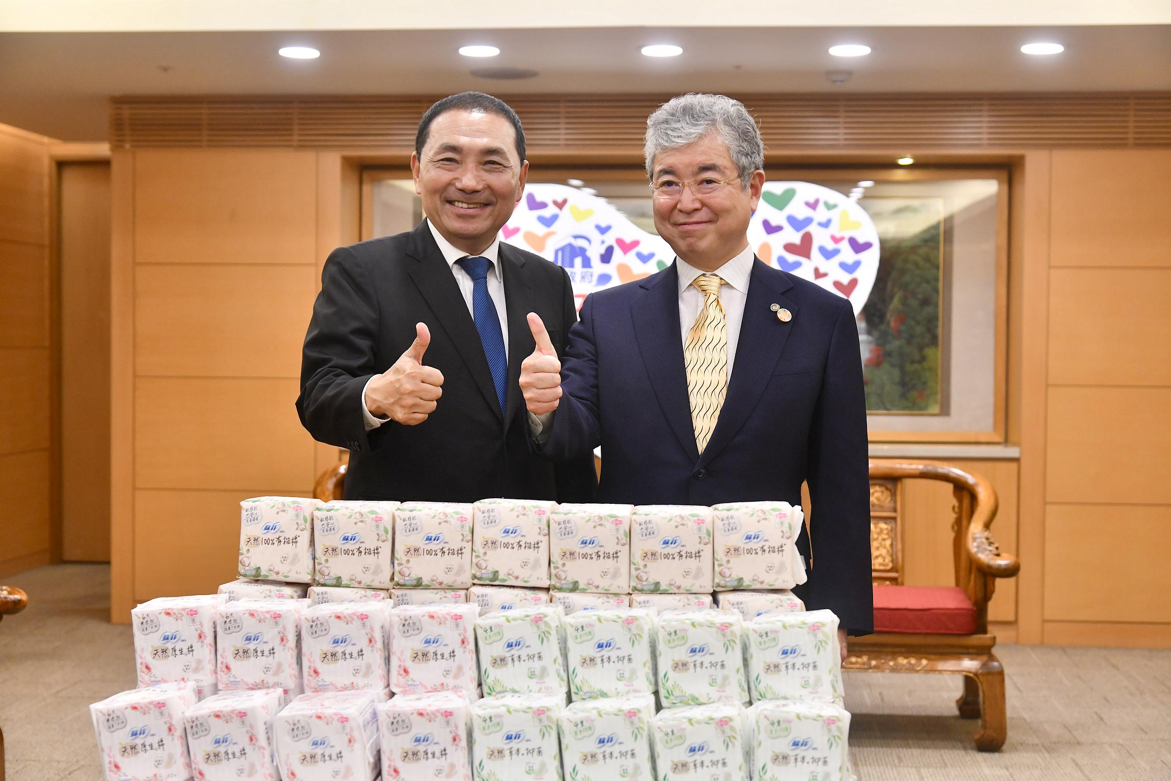 侯友宜期盼此次生理物資能幫助弱勢家庭及女性，改善生活照顧品質