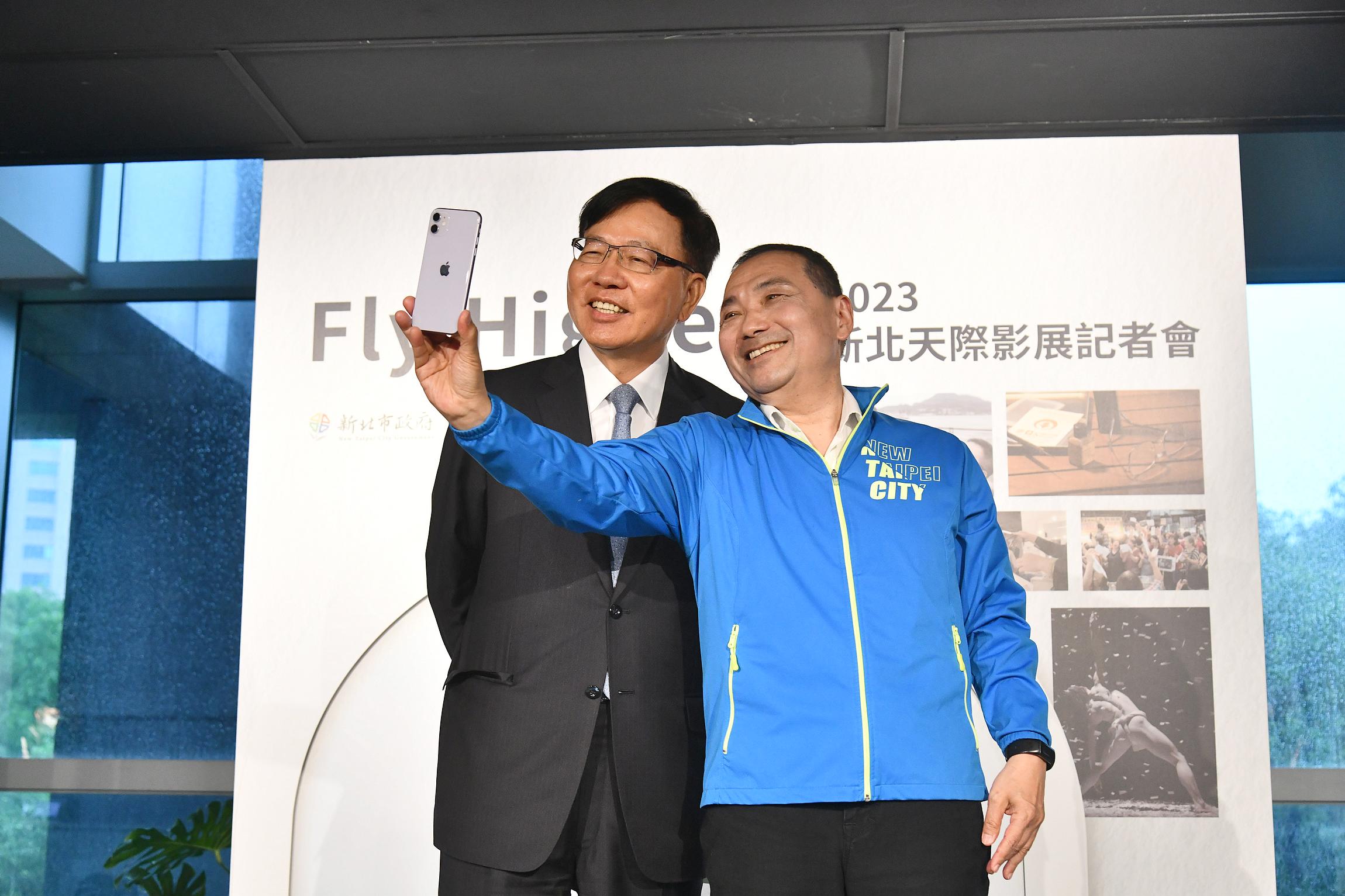 新北市長侯友宜及長榮航空董事長林寶水共同宣布全新年度合作。