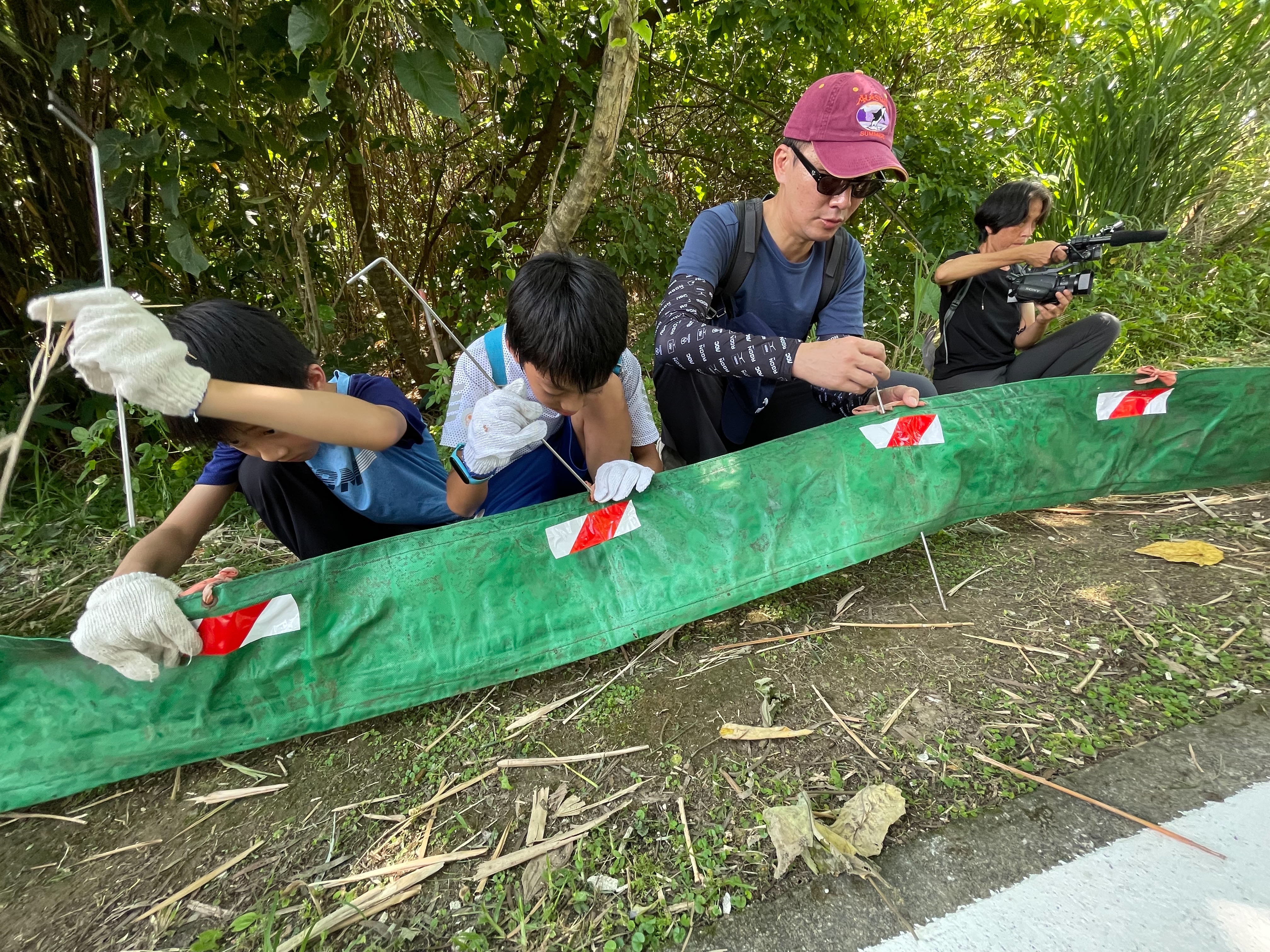 廊道設置地點位於陸蟹活動熱點之一的淡水金色水岸自行車道3.2公里至3.4公里間，全長約150公尺