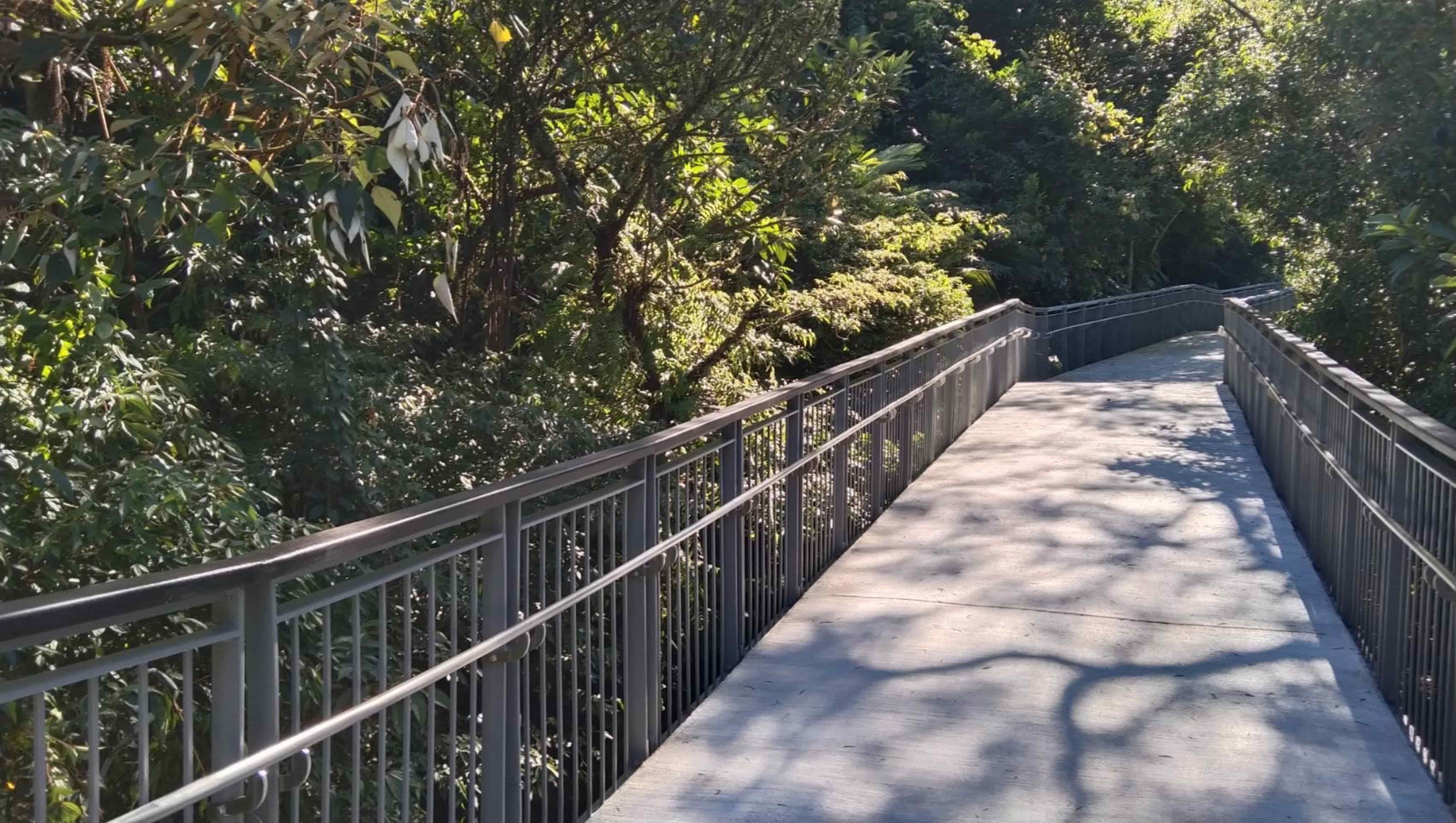 十分友善步道以平緩的坡道取代階梯，讓民眾能更輕易接觸大自然