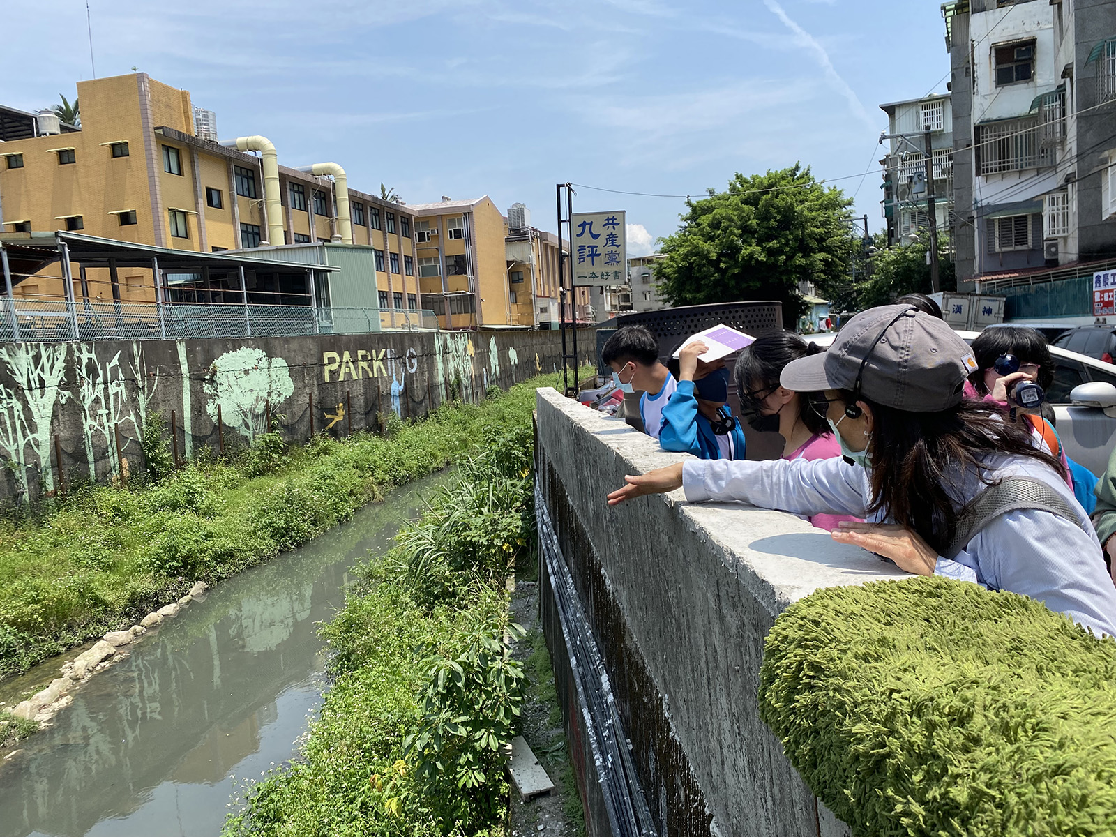 子母溝的渠道工法增加流水速度；河道兩旁植栽綠化，營造友善生態的棲地環境