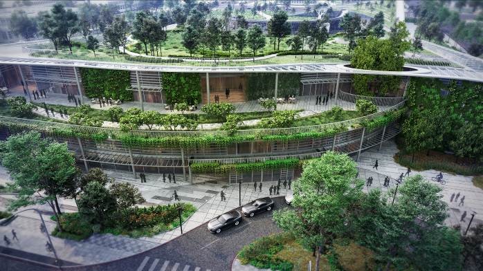 林口工一廠房建物要求屋頂綠化需達六十百分比。