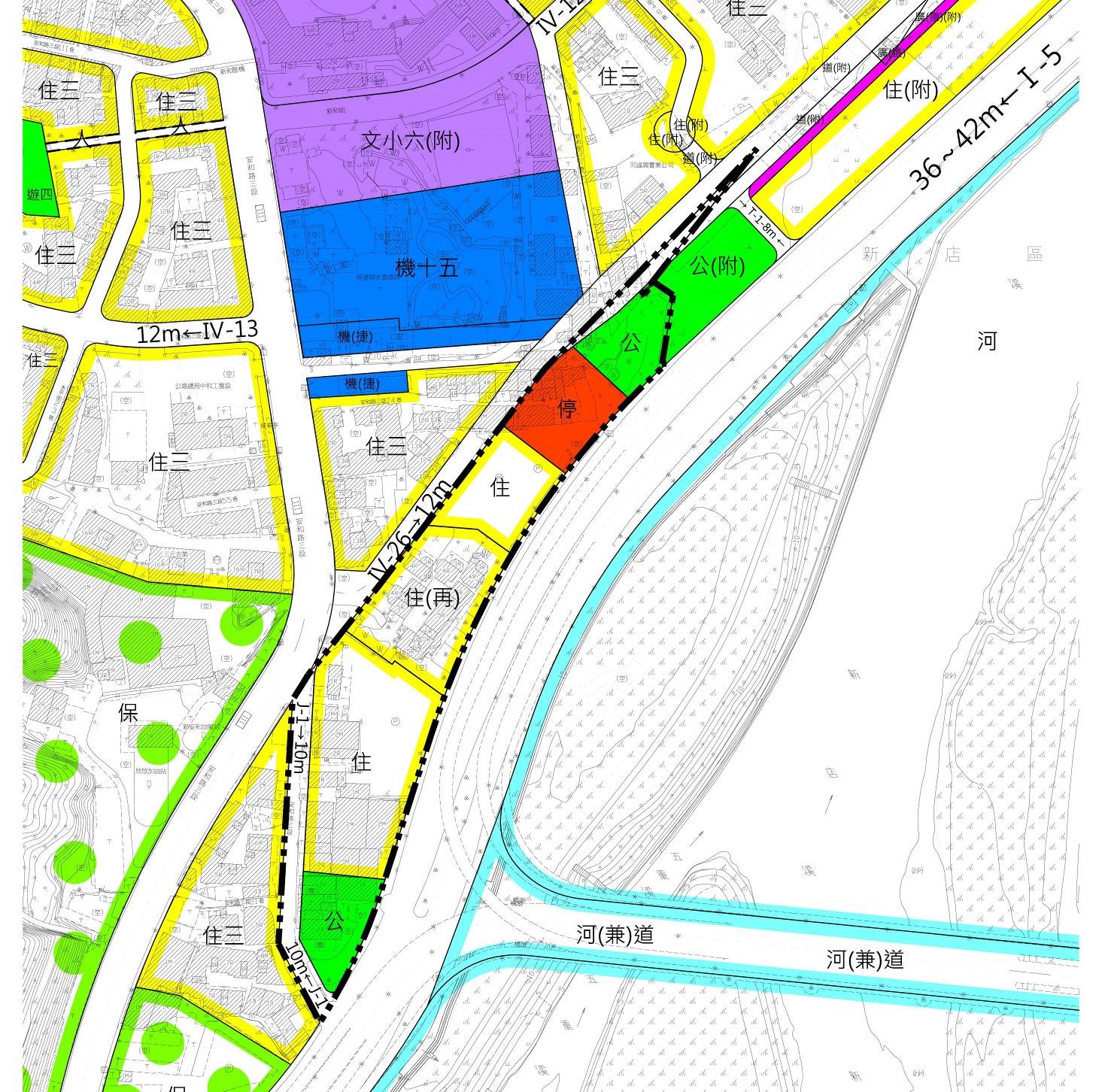 新店J單元都市計畫圖。