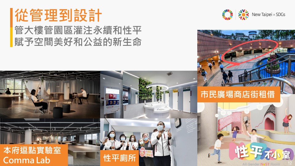 目前在新北市市民廣場正在裝修的「性平教育基地」在租約上設定公益目的，讓全體新北市民獲得更多的創新服務。