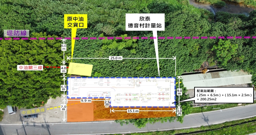 欣泰建置中的五股德音村增設整壓站，今年底完工後預估將可有效解決新北市西半部行政區的天然氣穩定供應。