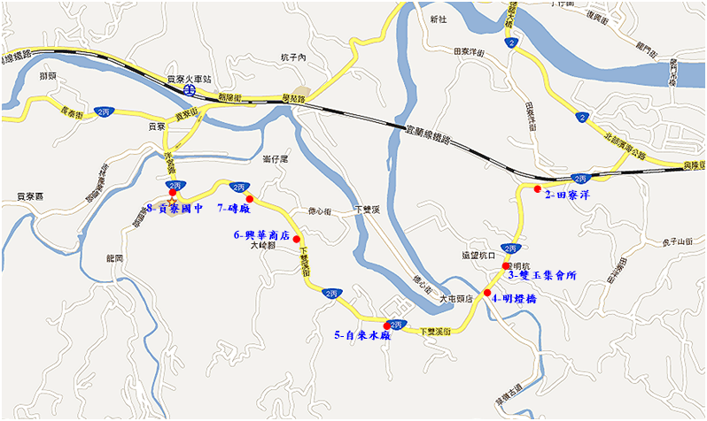 9/15~9/17台2丙線接駁專車路線圖