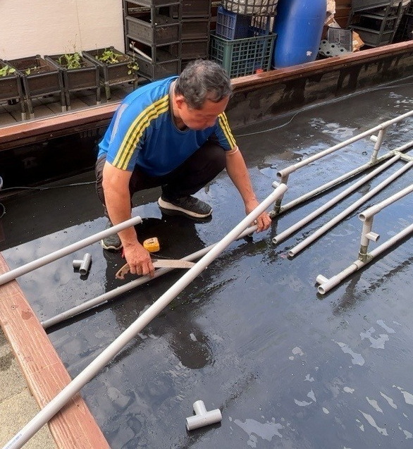 7.五股區興珍里百工達人林培鈞先生建立魚菜共生水池
